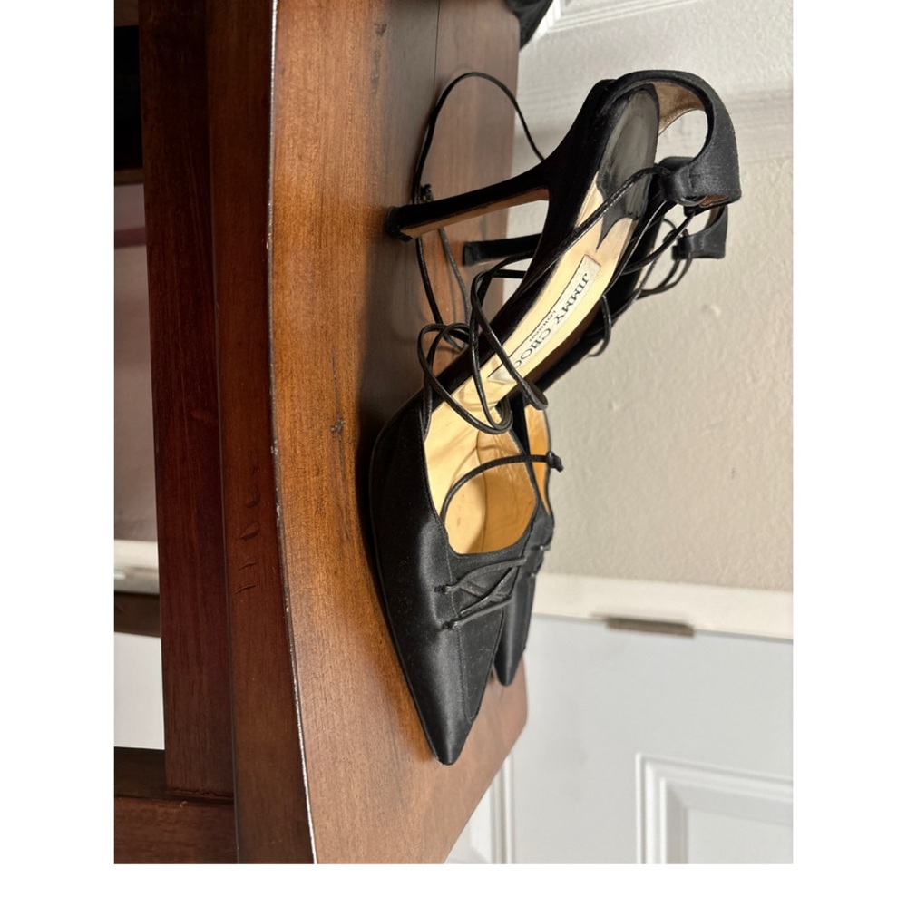 Jimmy Choo satin wrap up pointed toe pumps - Picture 4 of 5